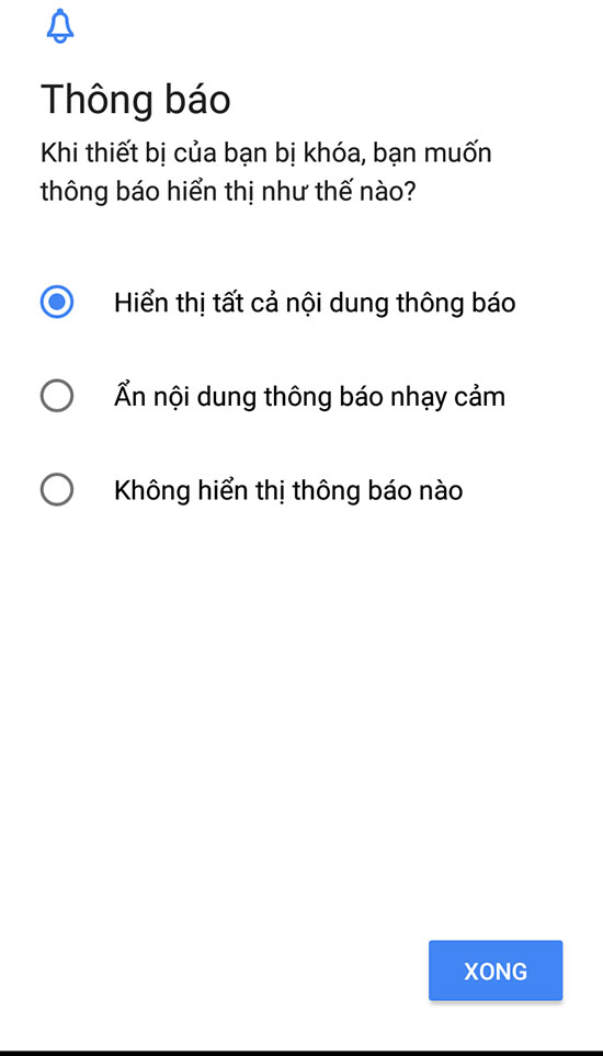 Bạn chọn Xong