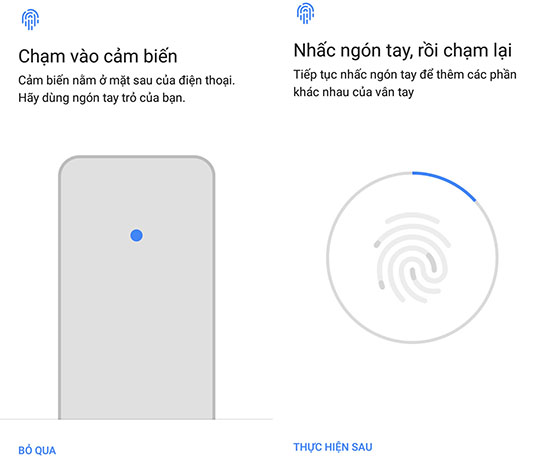 Thiết lập vân tay
