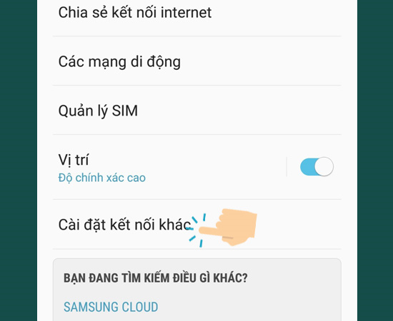 Bước 3: Tiếp theo bạn hãy chọn Cài đặt kết nối khác.