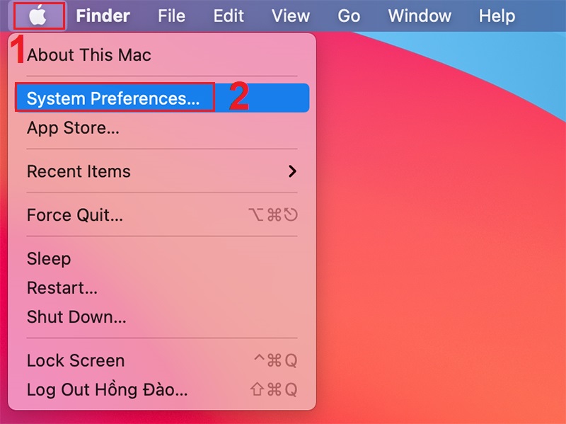 Mở System Preferences