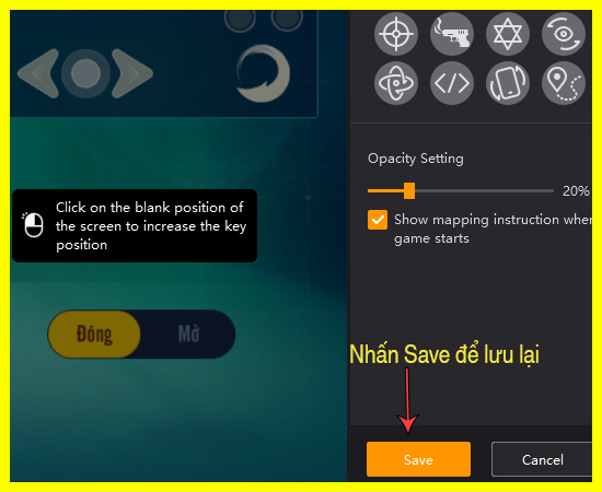 nhấn save để lưu