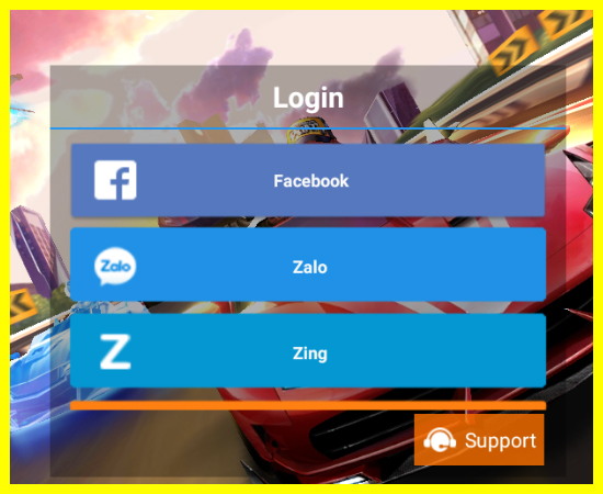 Bước 3: Sau khi cài đặt xong, bạn mở ứng dụng ZingSpeed trên nox để tiến hành vào game. bạn chọn 1 trong 3 tài khoản zing, facebook hoặc zalo