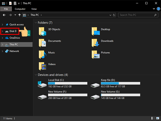 Cách ghim phân vùng ổ cứng vào Navigation Bar trên windows 10