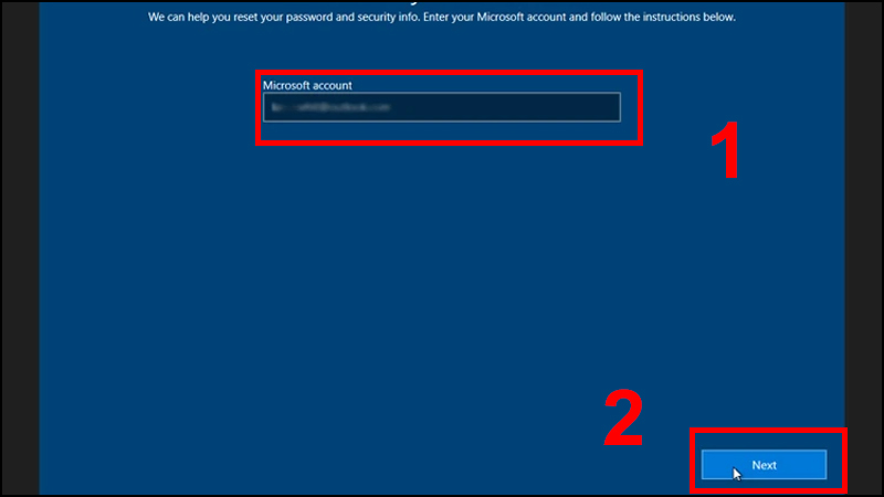 Cách đặt lại mật khẩu bằng Microsoft Account