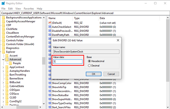 Cách hiển thị đầy đủ giờ, phút, giây đồng hồ trên Taskbar Windows 10