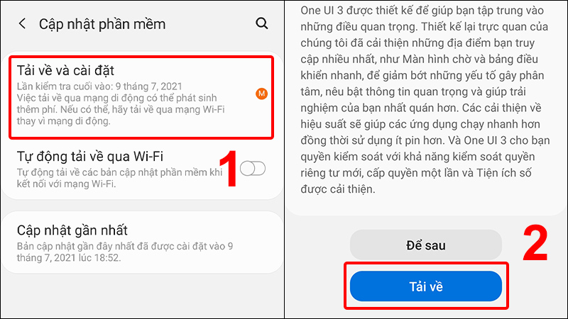 Vào Cài đặt và chọn Cập nhật phần mềm