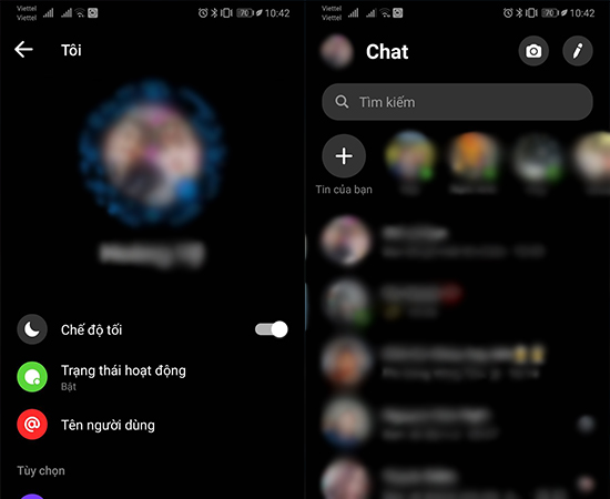 Và đây là kết quả khi bật Dark Mode.