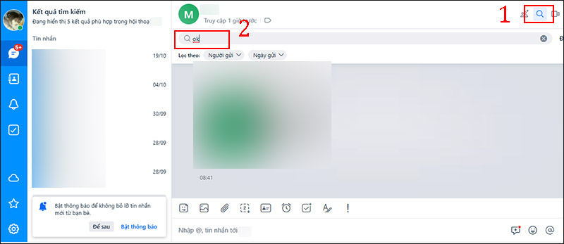 Cách tìm lại tin nhắn cũ Zalo trên PC, điện thoại theo ngày, từ khoá