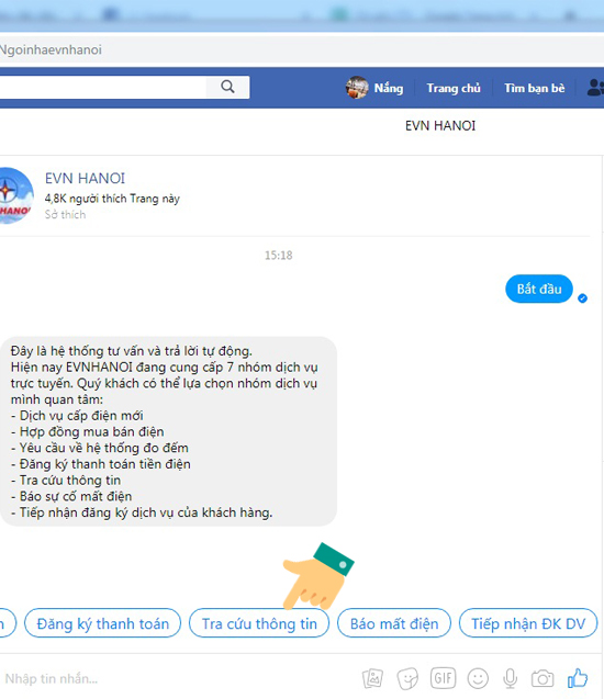 Bước 5: Tiếp theo bạn chọn tra cứu thông tin