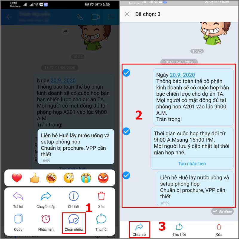 Gửi nhiều tin nhắn đến nhiều người, nhiều nhóm chat
