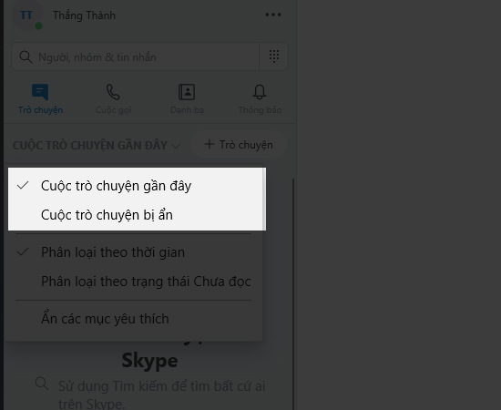 Hướng dẫn tắt thông báo, ẩn nhóm chat Skype đơn giản nhất