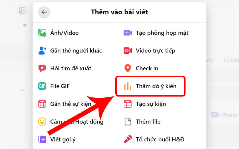 Tạo bình chọn trên Facebook