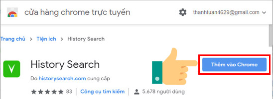 truy cập đường dẫn History Search