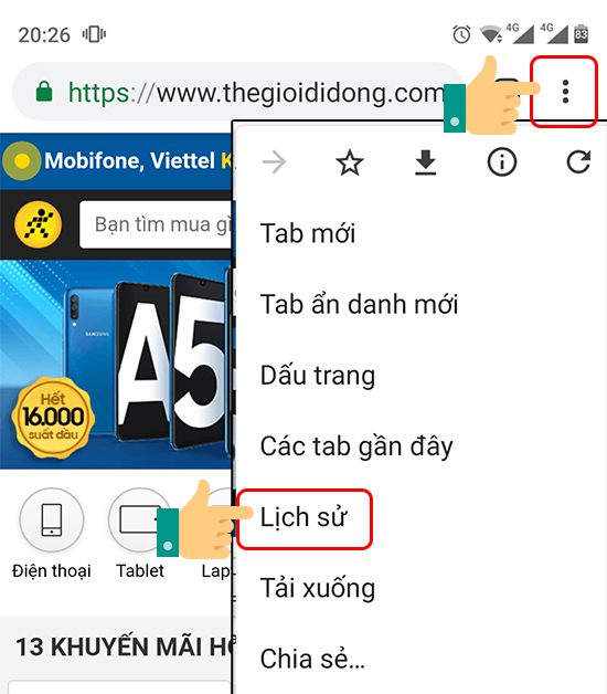 Cách xóa lịch sử ứng dụng Google trên điện thoại - Thegioididong.com