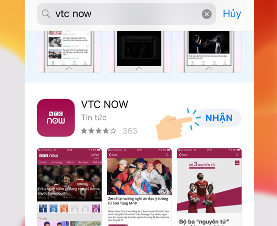 Bước 1: Đầu tiện bạn hãy tìm và tải về ứng dụng VTC Now.