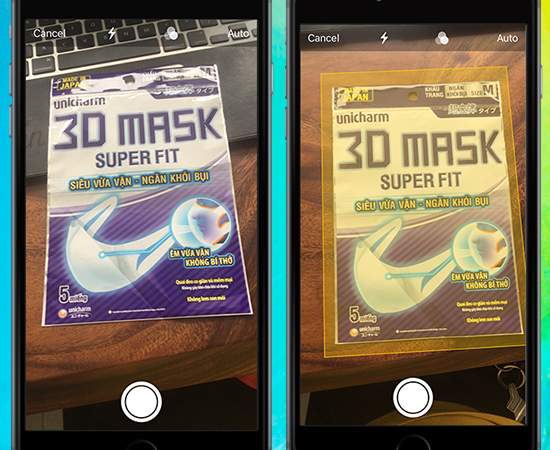 Ngay bước này các bạn đưa camera vào tài liệu cần Scan, sau đó nhấn phím chụp.