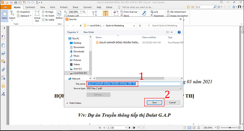 Nhấn Save để hoàn tất chuyển file Word sang PDF