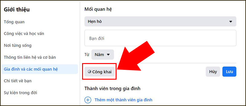 Chọn đối tượng hiển thị