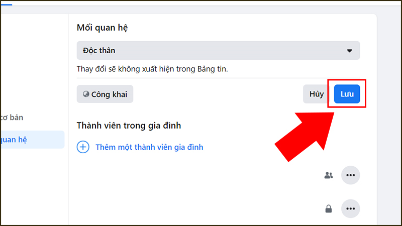 Hoàn tất lưu mối quan hệ