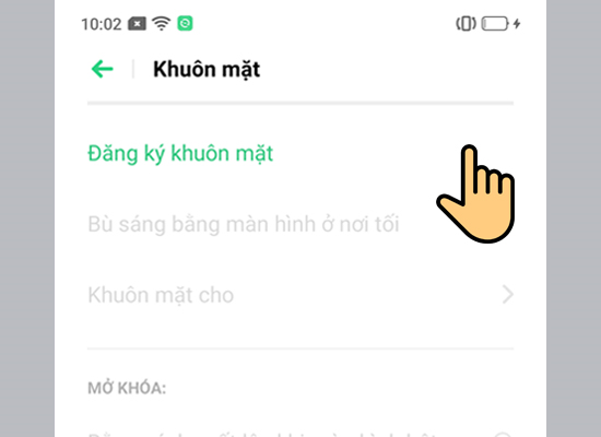 Hướng dẫn c&aacute;ch thiết lập mở kho&aacute; khu&ocirc;n mặt tr&ecirc;n điện thoại OPPO F11 Pro