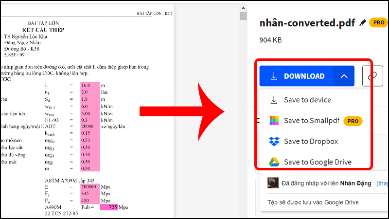 Nhấn Download để tải file về máy