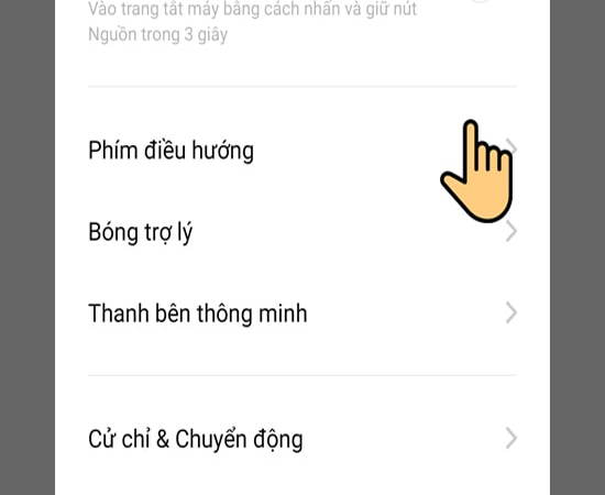 Chọn Phím điều hướng