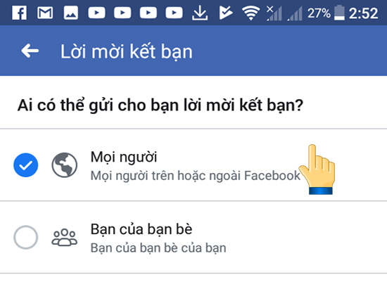 Chọn chế độ 