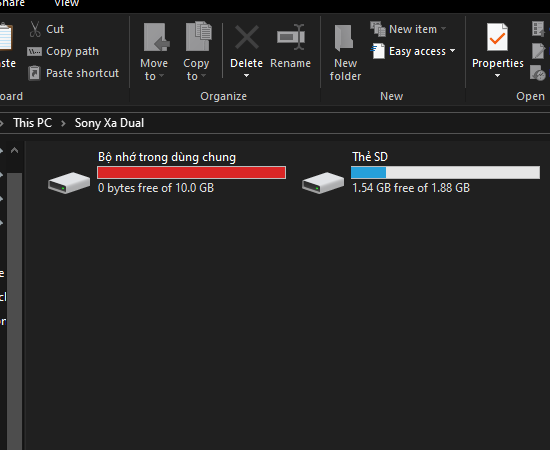 điện thoại đã dược kết nối vào máy tính