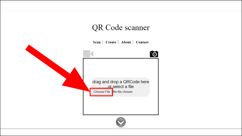 Nhấn Chọn tệp để tải mã QR Code 