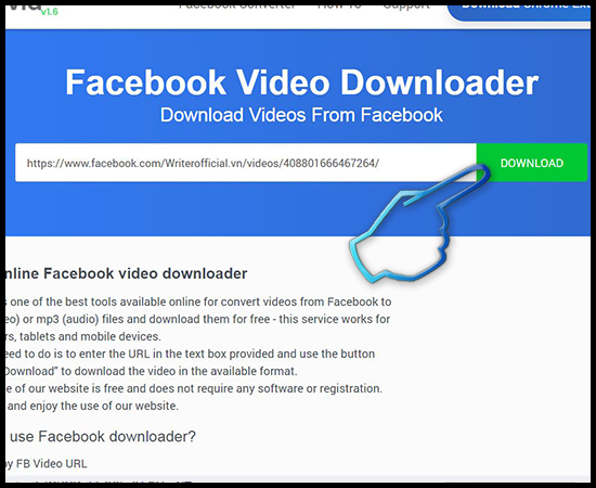 - Bước 2: Truy cập v&agrave;o Getfvid, d&aacute;n URL vừa sao ch&eacute;p ở bước tr&ecirc;n v&agrave; nhấn n&uacute;t tải về