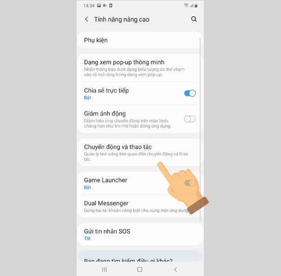Chuyển động thao t&aacute;c