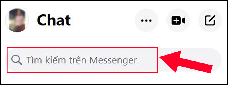 Mở ứng dụng Facebook Messenger trên máy tính và vào thanh tìm kiếm trên Messenger