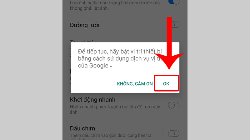 Nhấn OK để hoàn tất cài đặt