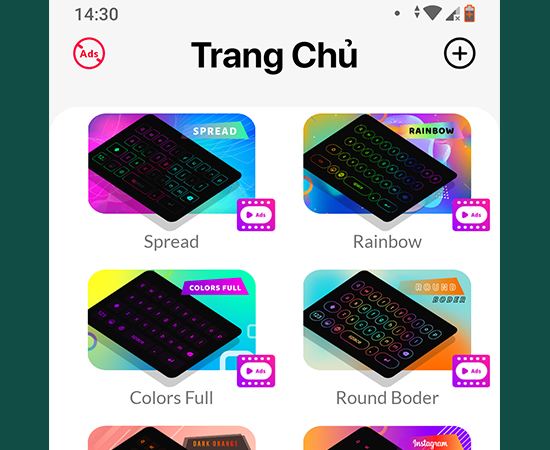 Bước 4: Ứng dụng sẽ hiển thị các bàn phím hiện có. Hãy chọn kiểu bàn phím yêu thích.