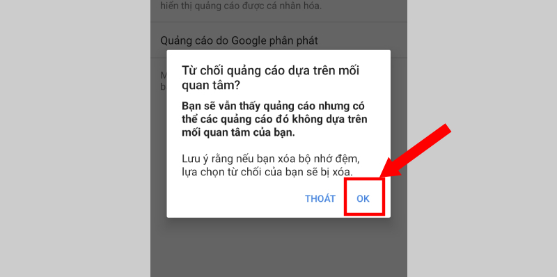 Chọn OK để xác nhận