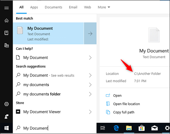 Tìm kiếm tập tin tức thời trên Windows 10