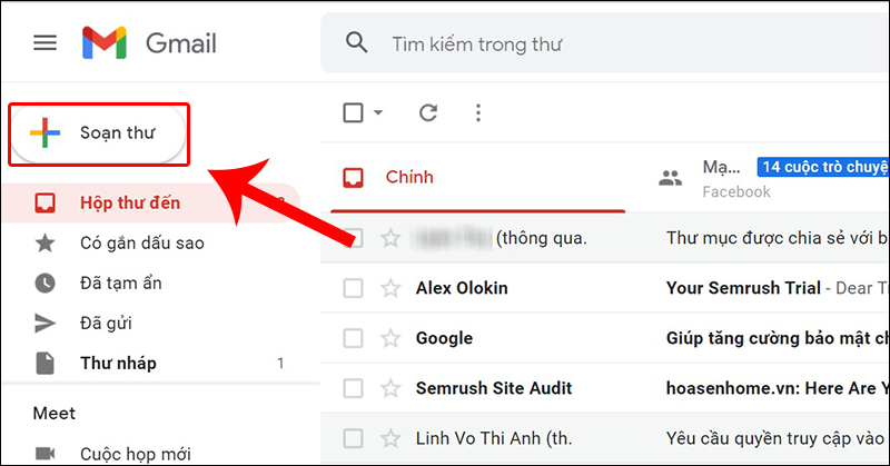 Chọn Soạn thư tr&ecirc;n m&aacute;y t&iacute;nh