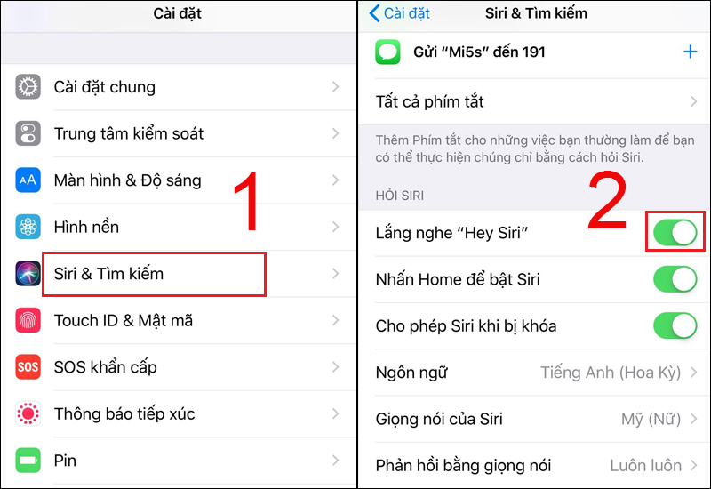 Kích hoạt Hey Siri