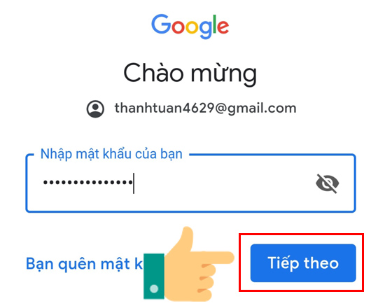 Nhập tên của tài khoản