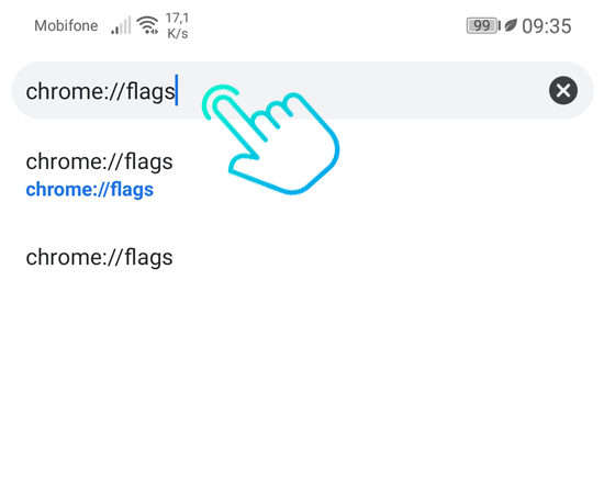 Nhập chrome://flags