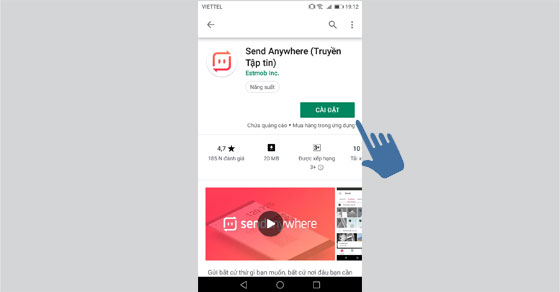 ​Tìm và tải về ứng dụng Send anywhere