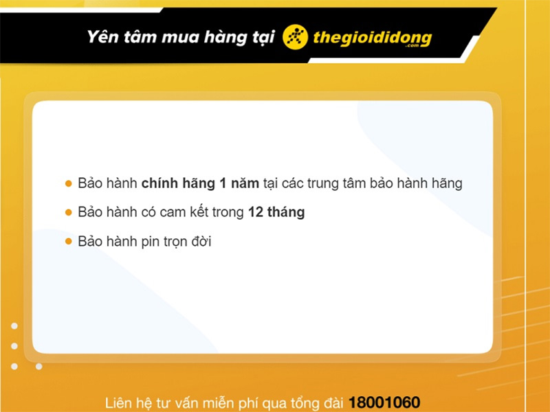 Chính sách bảo hành khi mua đồng hồ tại TGDĐ