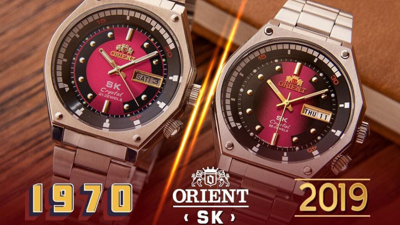 Orient SK với nền mặt đồng hồ đặc trưng