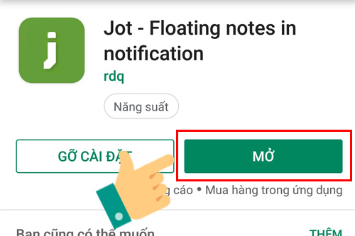 mở ứng dụng để sử dụng