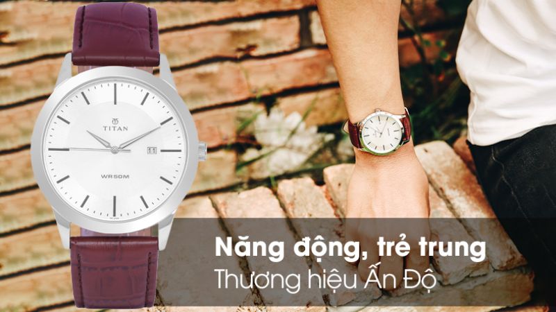 Đồng hồ có dây da nâu trẻ trung, năng động