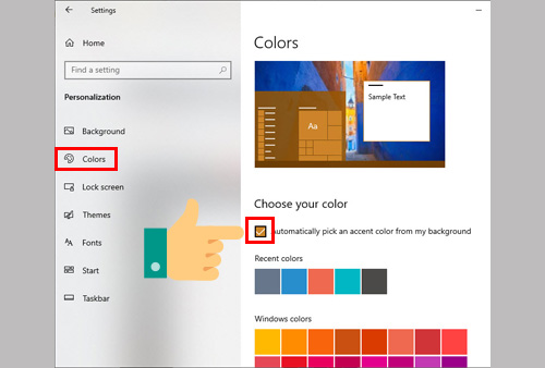 Automatically pick an accent colour from my background box