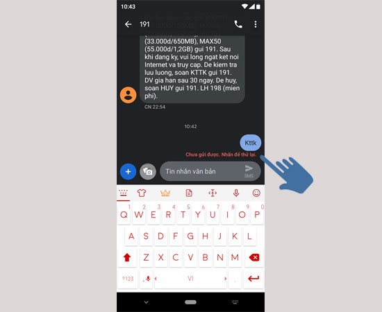 Lỗi gửi tin nhắn đến các đầu số tổng đài