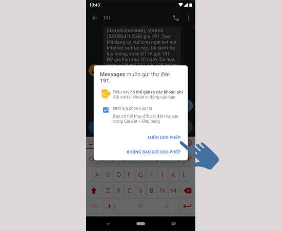 Luôn cho phép gửi tin nhắn