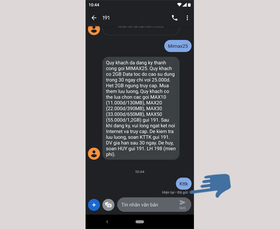 Hãy gửi lại với tin nhắn tổng đài 
