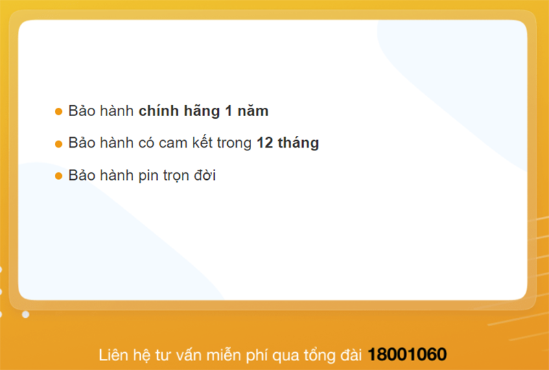 Chính sách bảo hành đồng hồ tại Thế Giới Di Động